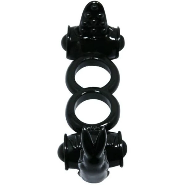 Baile FOR HIM dubbele vibratiering Sweet Ring met clitorisstimulator, zwart Baile FOR HIM dubbele vibratiering Sweet Ring met clitorisstimulator, zwart