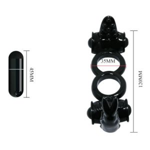 Baile FOR HIM dubbele vibratiering Sweet Ring met clitorisstimulator, zwart Baile FOR HIM dubbele vibratiering Sweet Ring met clitorisstimulator, zwart - Afbeelding 3