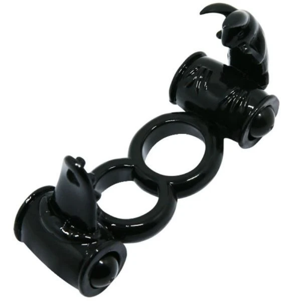 Baile FOR HIM dubbele vibratiering Sweet Ring met clitorisstimulator, zwart Baile FOR HIM dubbele vibratiering Sweet Ring met clitorisstimulator, zwart