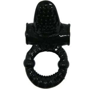 Baile FOR HIM Sweet Ring Vibratiering met Konijn, zwart