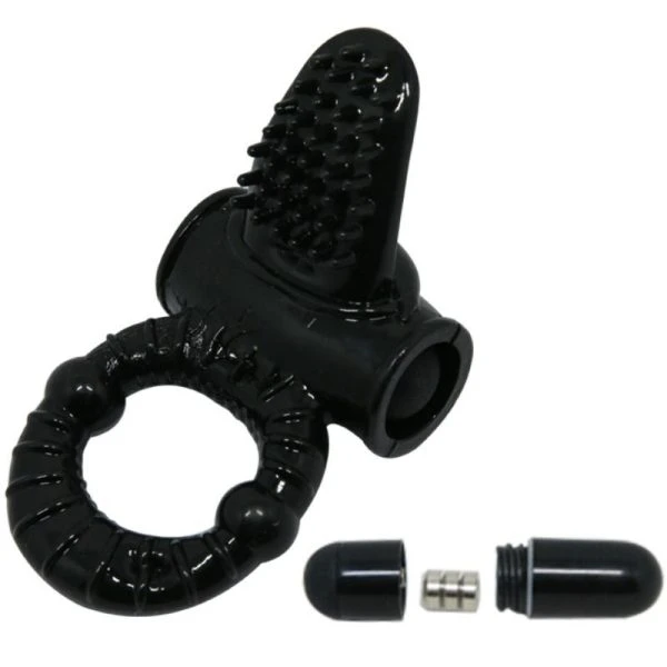 Baile FOR HIM Sweet Ring Vibratiering met Konijn, zwart