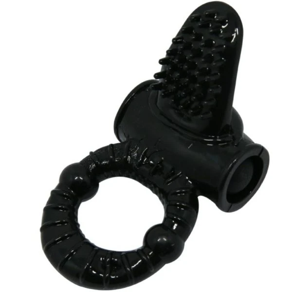 Baile FOR HIM Sweet Ring Vibratiering met Konijn, zwart