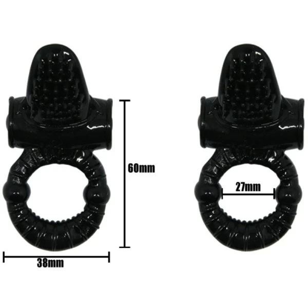 Baile FOR HIM Sweet Ring Vibratiering met Konijn, zwart