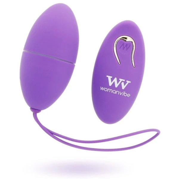 Womanvibe Alsan Vibration Egg with Remote Control, Silicone, Purple