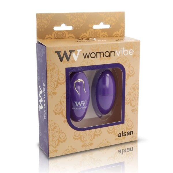 Womanvibe Alsan Vibration Egg with Remote Control, Silicone, Purple