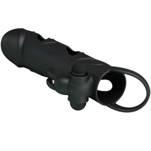 FOR HIM Pretty Love Siliconen Penishuls met Vibratie 14 cm zwart FOR HIM Pretty Love Siliconen Penishuls met Vibratie 14 cm zwart - Afbeelding 5