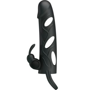 FOR HIM Pretty Love Siliconen Penishuls met Vibratie 14 cm zwart FOR HIM Pretty Love Siliconen Penishuls met Vibratie 14 cm zwart - Afbeelding 9