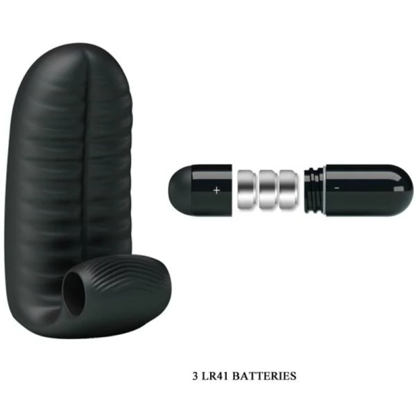 FUN Toys Pretty Love Abbott Vingerdildo Vibrator met Nopjes, zwart
