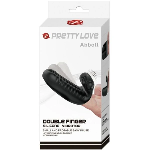 FUN Toys Pretty Love Abbott Vingerdildo Vibrator met Nopjes, zwart