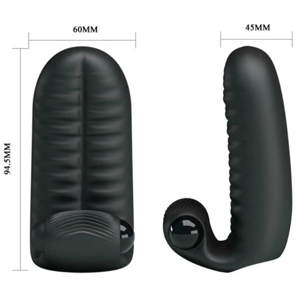 FUN Toys Pretty Love Abbott Vingerdildo Vibrator met Nopjes, zwart