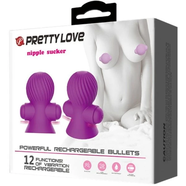 FUN Toys Pretty Love Opgelegde Vibrator Nippelstimulatoren 12M Paars