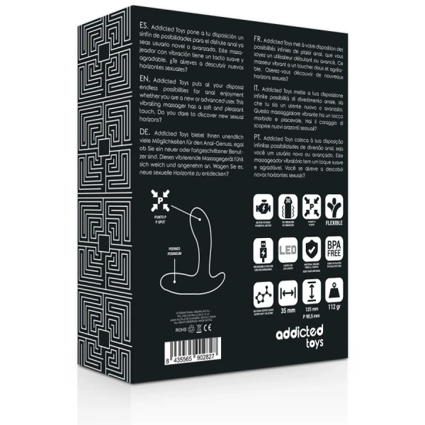 Addicted Toys Analvibrator met dubbele motor, zwart, 12,5 cm Addicted Toys Analvibrator met dubbele motor, zwart, 12,5 cm