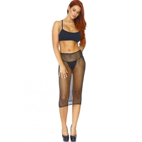 LEG Avenue Dresses Gekristalliseerde Fishnet-Multidress Zwart Unisex