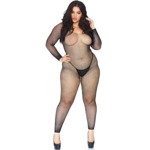LEG Avenue Bodystockings Crystalized Net Body Stocking 1X-2X schwarz LEG Avenue Bodystockings Crystalized Net Body Stocking 1X-2X schwarz - Afbeelding 1