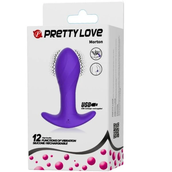 Anal Toys Pretty Love Lilac Anal Vibrator with 12 Functions