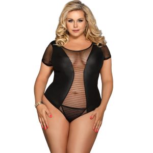 Subblime Queen Plus Size Fetish Teddy Kurzarm schwarz Subblime Queen Plus Size Fetish Teddy Kurzarm schwarz - Afbeelding 1
