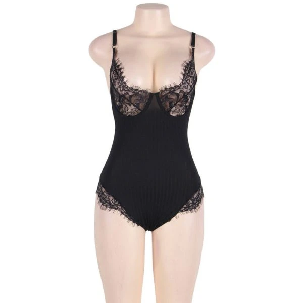 img_76822_7aeedf78fe914dd23318734f32730115_1.jpg Subblime Queen Plus Size Teddy met heldere en zwarte franjes