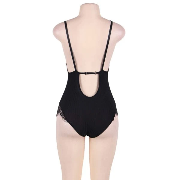 Subblime Queen Plus Size Teddy met heldere en zwarte franjes Subblime Queen Plus Size Teddy met heldere en zwarte franjes