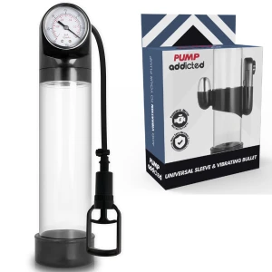 Pump Addicted Transparent Vibrator RX9 Penis Pump with Calibrator