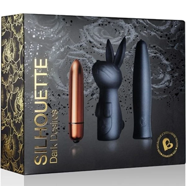 Rocks-off Toy-Set Dark Desire Silhouette met konijnenvibrator en balvibrator