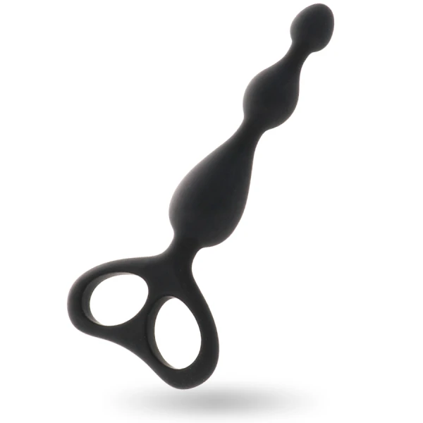 Intense Anal Toys Anale Dildo Danti van zijdezacht siliconen zwart 17,5 cm