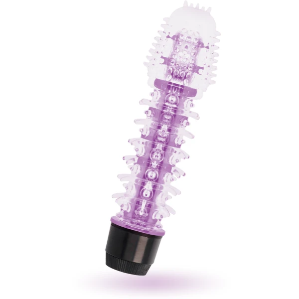 Glossy Axel Vibrator Lila, Jelly-Vibrator met TPE-Platinum, 14 cm