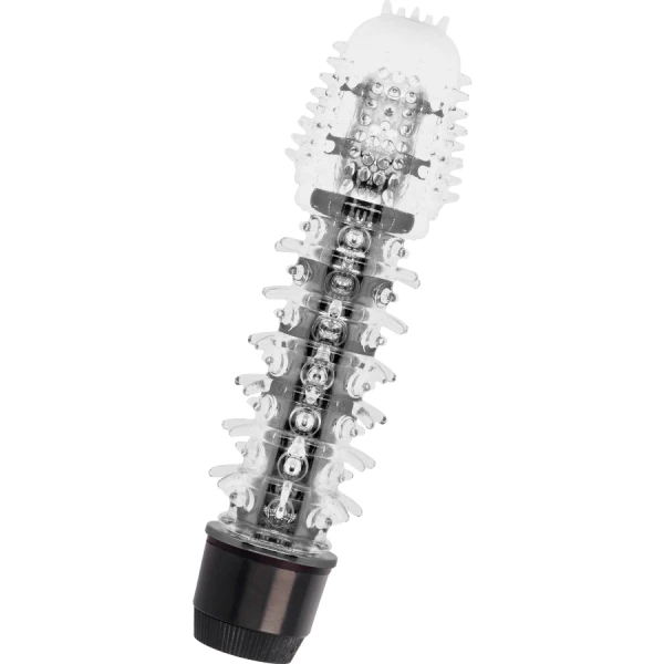 Glossy Axel Black Vibrator met Jelly-oppervlak, 14 cm