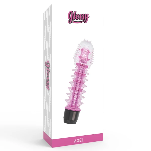 Glossy Jelly-Vibrator Axel in roze, ergonomisch, 14 cm Glossy Jelly-Vibrator Axel in roze, ergonomisch, 14 cm