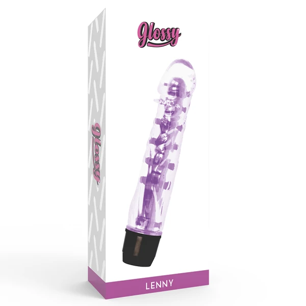 Glossy Jelly-Vibrator Lenny Lila 14 cm