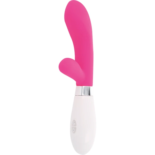 Glossy Jackson Konijnenvibrator met clitorisstimulator, siliconen, 12 cm