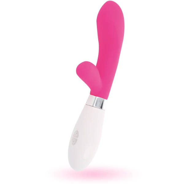 Glossy Jackson Konijnenvibrator met clitorisstimulator, siliconen, 12 cm