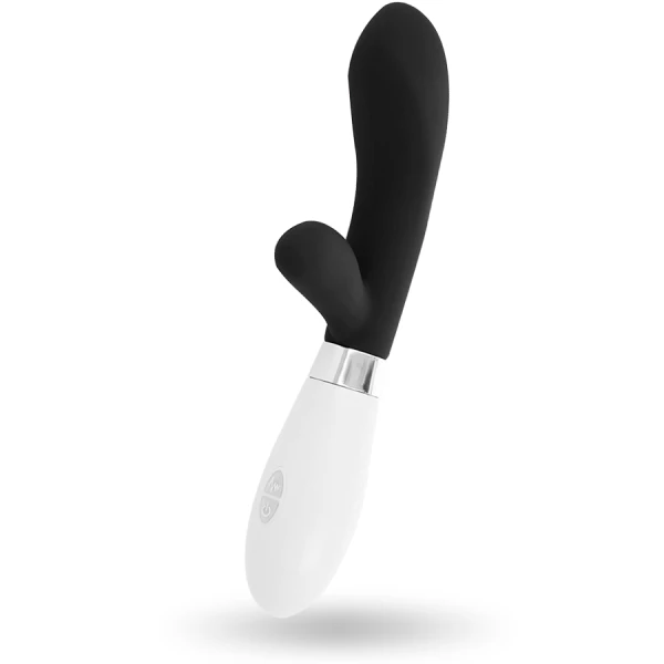 Glossy Jackson Rabbit Vibrator mit Klitorisreizer, Schwarz