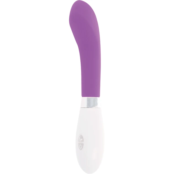 Glossy John Vibrator met gebogen punt en 10 standen, siliconen, paars Glossy John Vibrator met gebogen punt en 10 standen, siliconen, paars