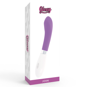 Glossy John Vibrator met gebogen punt en 10 standen, siliconen, paars Glossy John Vibrator met gebogen punt en 10 standen, siliconen, paars - Afbeelding 7