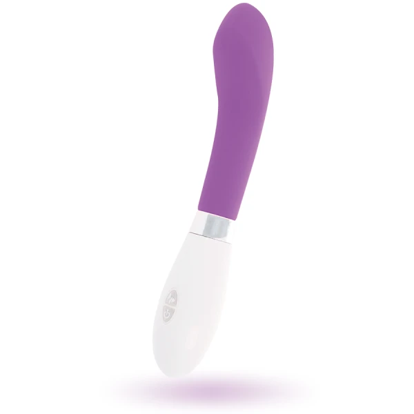 Glossy John Vibrator met gebogen punt en 10 standen, siliconen, paars Glossy John Vibrator met gebogen punt en 10 standen, siliconen, paars