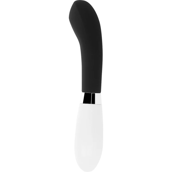Glossy John Vibrator met gebogen punt, siliconen, 12 cm, zwart