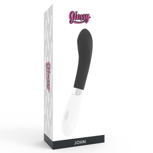 Glossy John Vibrator met gebogen punt, siliconen, 12 cm, zwart Glossy John Vibrator met gebogen punt, siliconen, 12 cm, zwart - Afbeelding 7