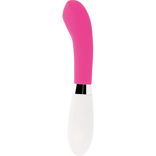 Glossy John Vibrator met gebogen punt, Roze, 12 cm