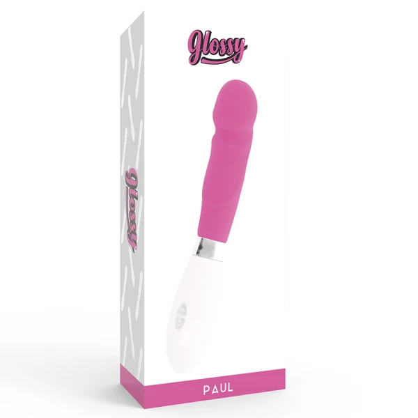 Glossy Paul Vibrator met realistische vorm, siliconen, 12 cm, roze