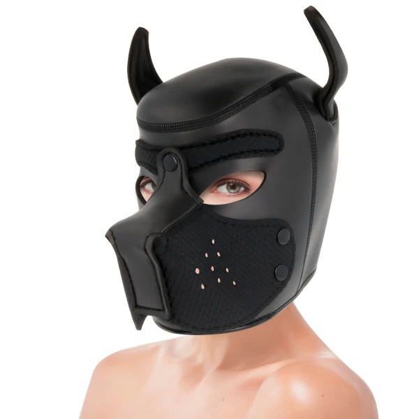 Darkness Neoprenen hondenmasker met afneembare snuit maat M
