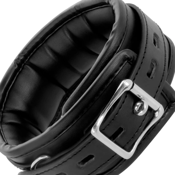 Darkness Bondage Zachte Leren Halsband met Keten