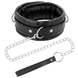 Darkness Bondage Zachte Leren Halsband met Keten Darkness Bondage Zachte Leren Halsband met Keten - Afbeelding 2