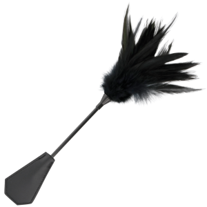 Darkness Sensations schwarze Federpeitsche mit Reitgerte, 48 cm Darkness Sensations schwarze Federpeitsche mit Reitgerte, 48 cm – Bild 1