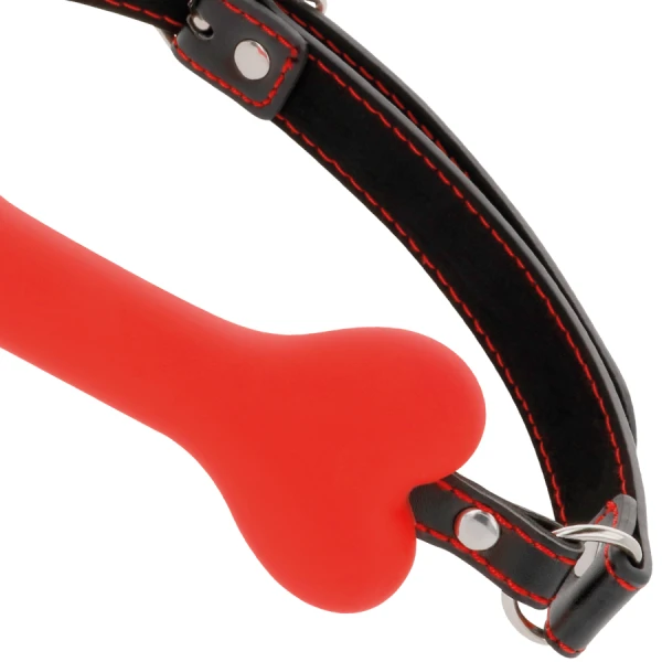 Darkness Bondage Silicone-Knebel in botvorm rood
