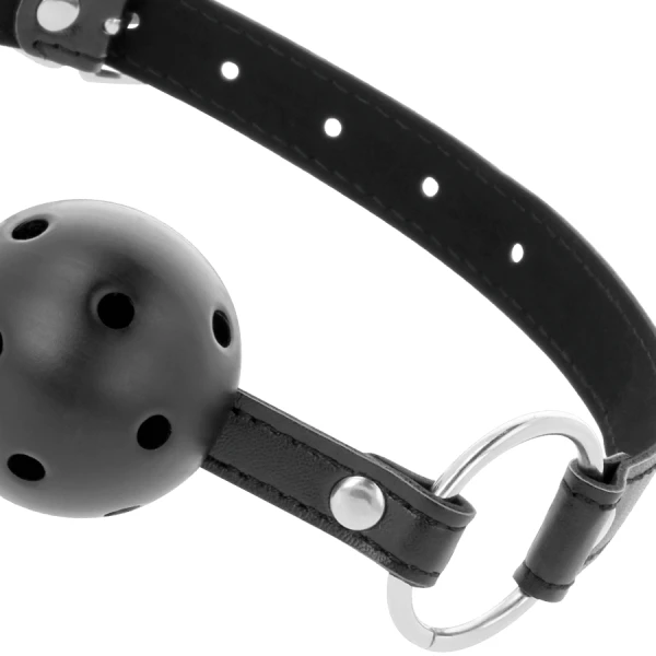 Darkness Bondage Leren Knevel met verstelbare riem, zwart