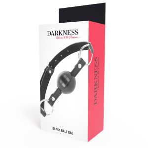 Darkness Bondage Leder-Knebel met zwarte bal Darkness Bondage Leder-Knebel met zwarte bal - Afbeelding 4