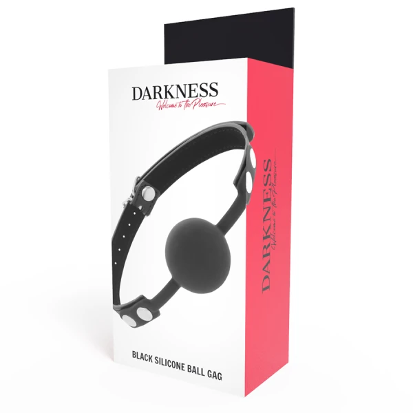Darkness Bondage Silicone-knevel met leren riem