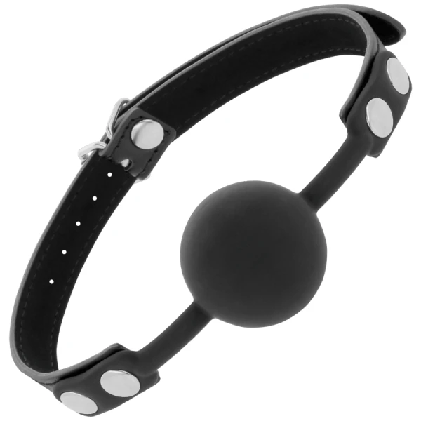 Darkness Bondage Silicone-knevel met leren riem