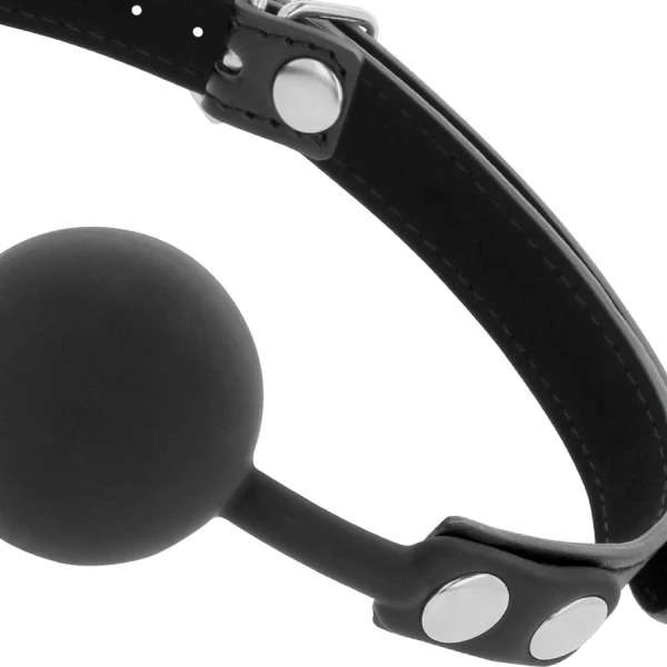 Darkness Bondage Silicone-knevel met leren riem