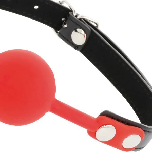 Darkness Bondage Silicone-knevel met leren riemen